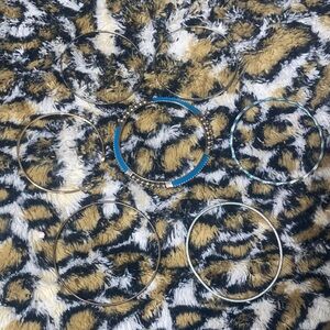 Teal, Gold & Silver Bangles Set (7)